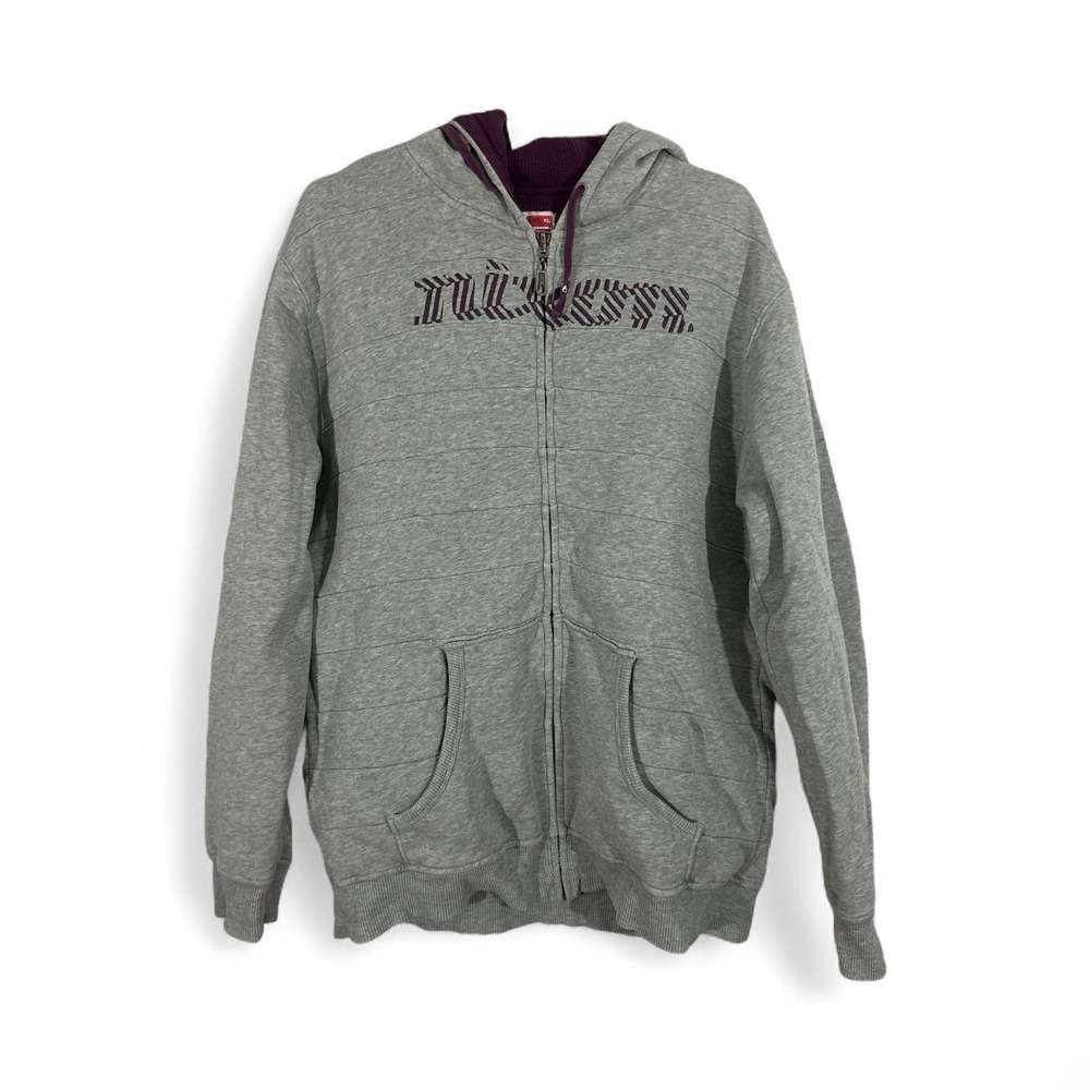 VINTAGE NIXON Full Zip Black Hoodie Men Sz XL Skater LINED Spell‎ Out